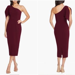 Dress the Population Burgundy One-Shoulder Dress